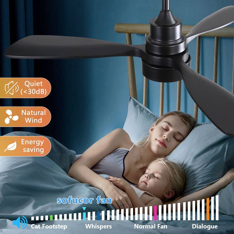 Modern Ceiling Fan With Light Smart Life APP Remote Control Timer For Alexa Google Bedroom Farmhouse