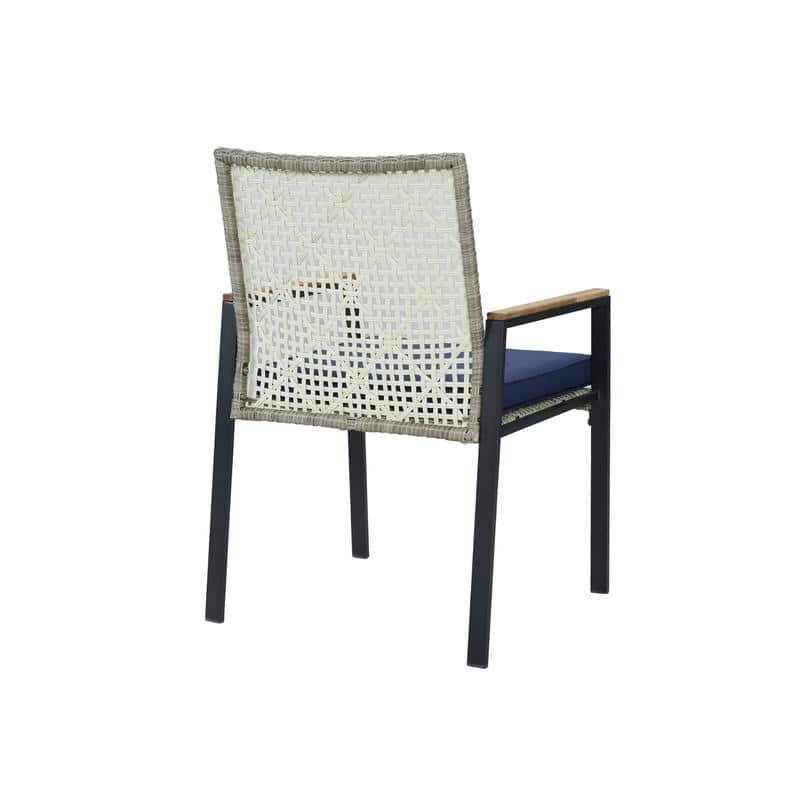 5-Piece All-Weather Outdoor Dining Set - Acacia Wood Table with Umbrella Hole & Rattan Chairs (Patio Conversation Group)‌