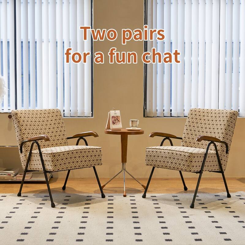 Modern Accent Chair High Back Armchair, Living Room Chairs with Metal Legs