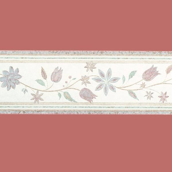 Shop Wallpaper Borders Striped Tulips And Daiseys Vinyl Border