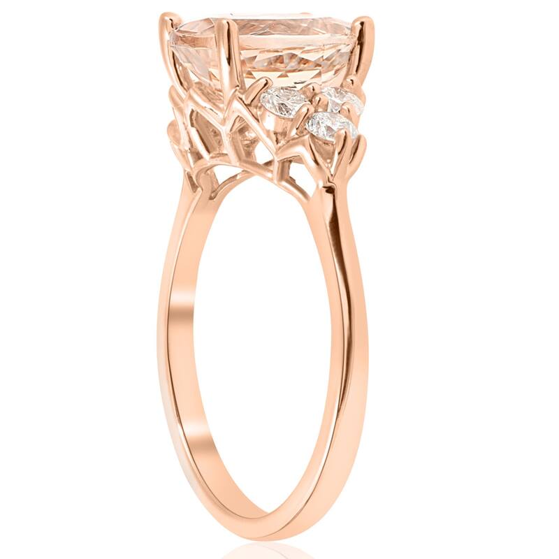 2 1/3 cttw Oval Morganite & Diamond Engagement Ring Rose Gold