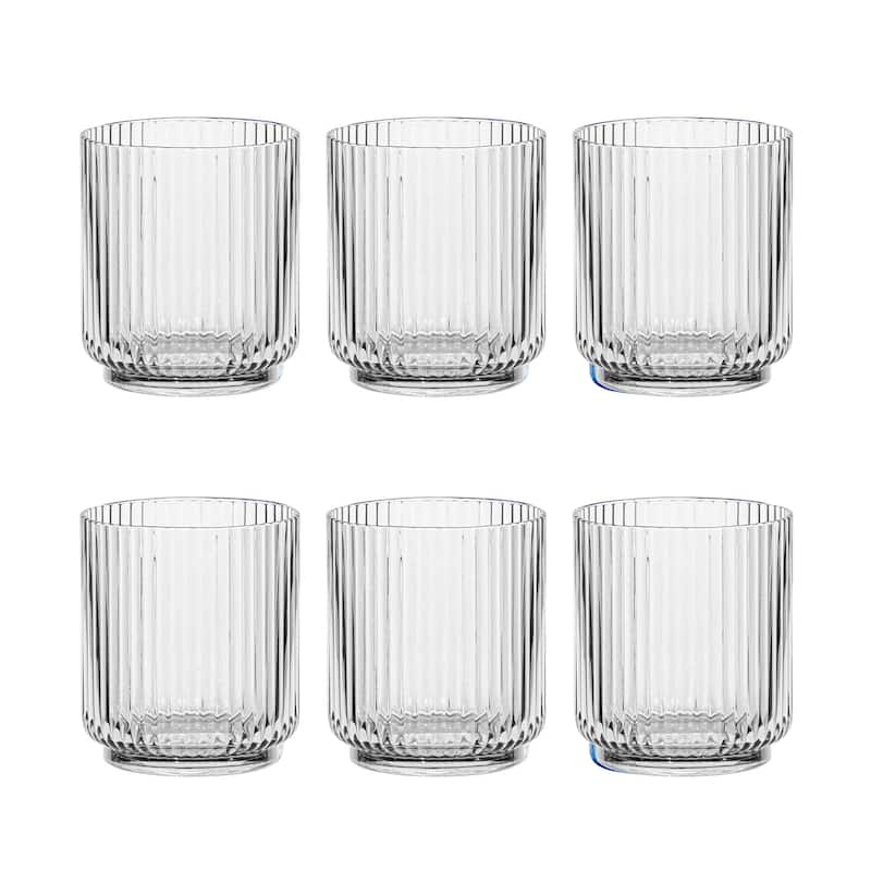 Abode Homewares Mesa Acrylic Drinking Glass - 15 oz - Set of 6 - Clear