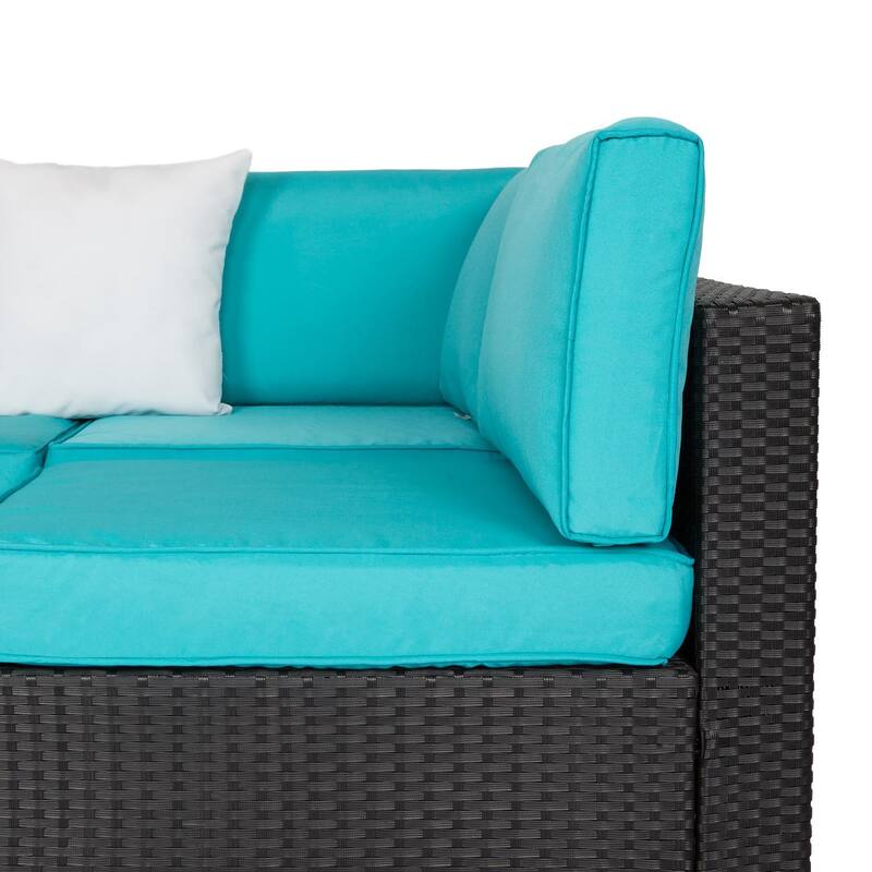 Kinbor Patio Furniture Cushion Covers Replacement for 7Pcs Outdoor Patio Wicker sofa, Dark Blue/ Blue/ Grey