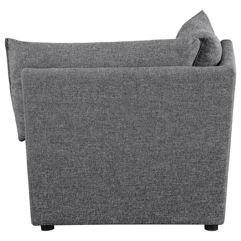 Ash 37 Inch Corner Accent Sofa Armchair with Cushions, Modular, Gray Black