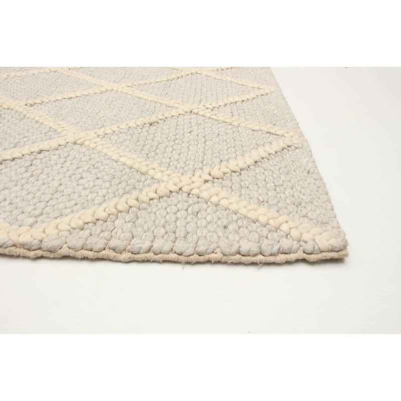 ECARPETGALLERY Braid weave Sienna Grey Wool Rug - 6'0 x 6'2