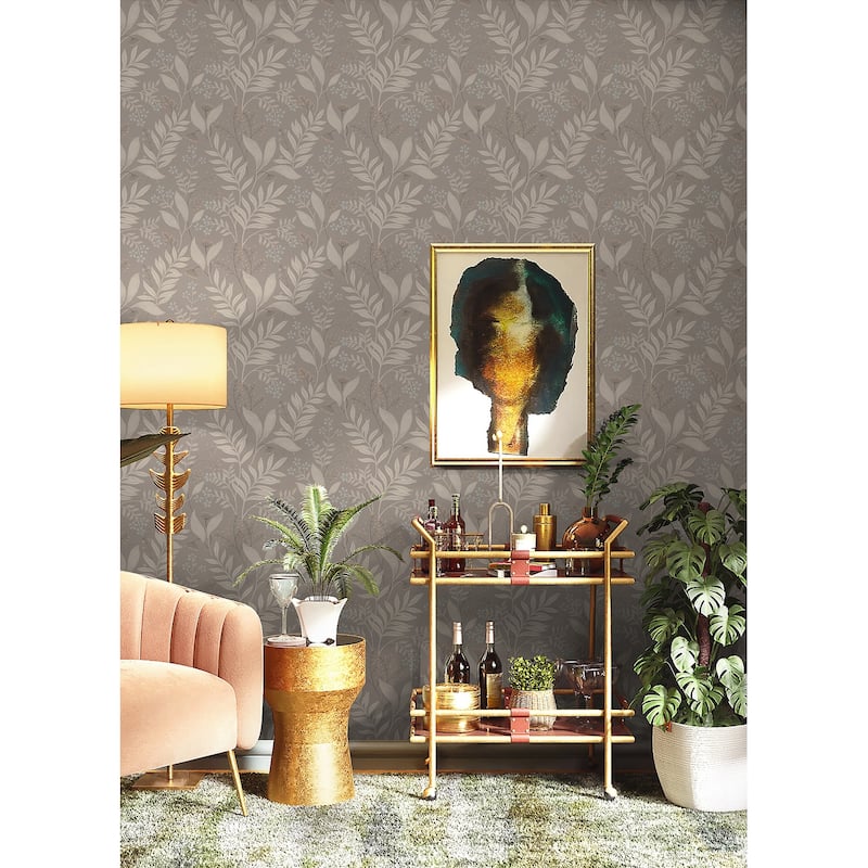 NuWallpaper Amanda Taupe Peel and Stick Wallpaper