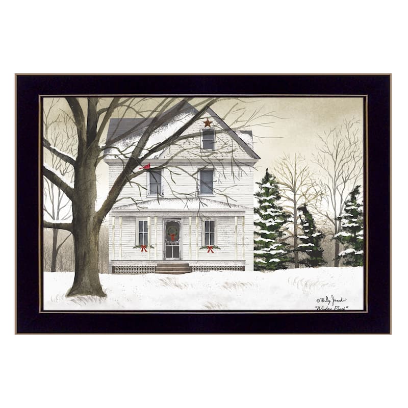TrendyDecor4U Traditional "Winter Porch" Framed Print Wall Art by Billy Jacobs