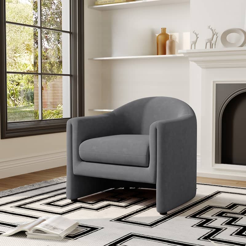 Modern Upholstered Barrel Accent Chair