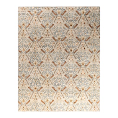 Ikat One-of-a-Kind Hand-Knotted Area Rug - Gray, 8' 0" x 10' 1" - 8' 0" x 10' 1"