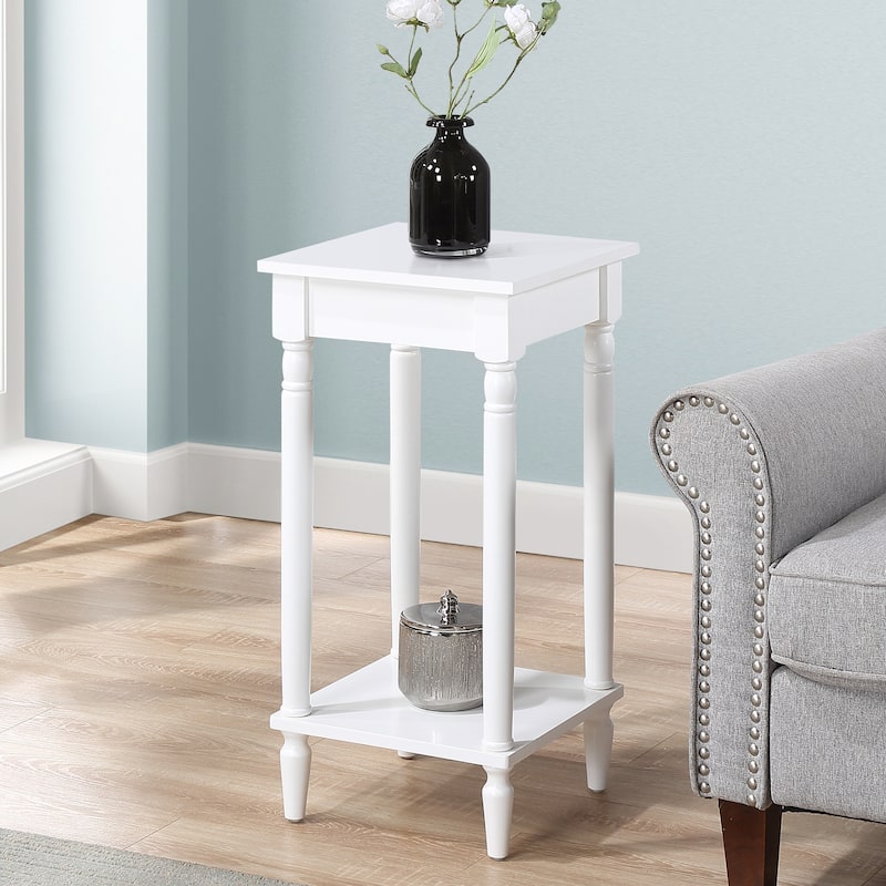 End Table with Shelf, Elegant Two Tier Accent Table with Turned Legs for Living Room, Bedroom or Small Spaces - 14