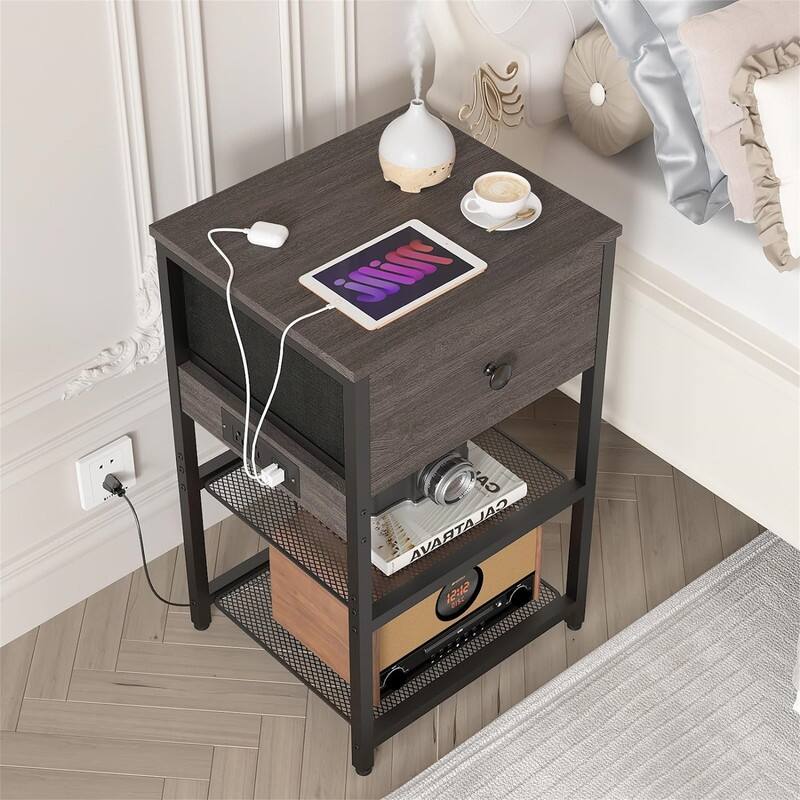 set of 2 with Charging Station - 17.5"D x 7.2"W x 13.5"H