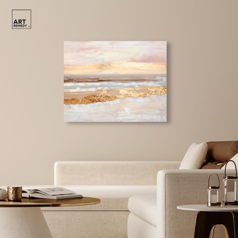 Rose Gold Coast Canvas by Art Remedy, Gallery Wrapped