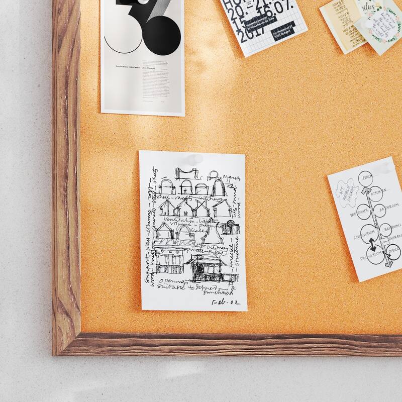 Commercial Wall Mount Cork Board with Wooden Push Pins