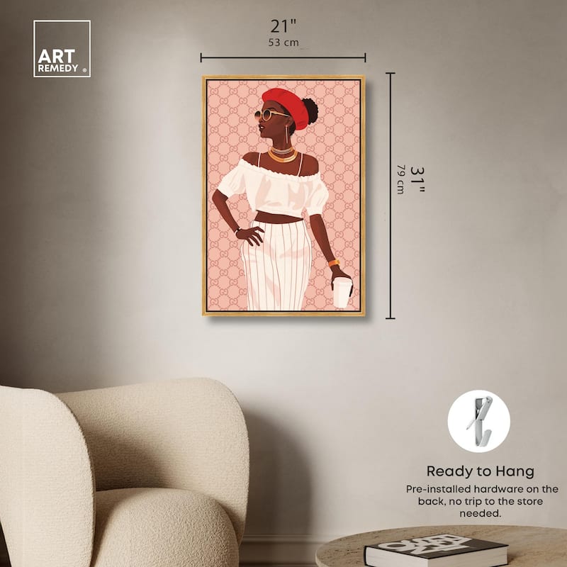 Her Stylish Coffee Look Canvas by Art Remedy