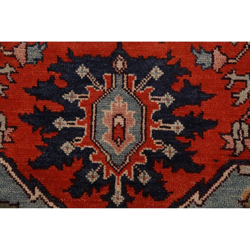 Traditional Heriz Serapi Indian Area Rug Handmade Wool Carpet - 8'11" x 11'11"