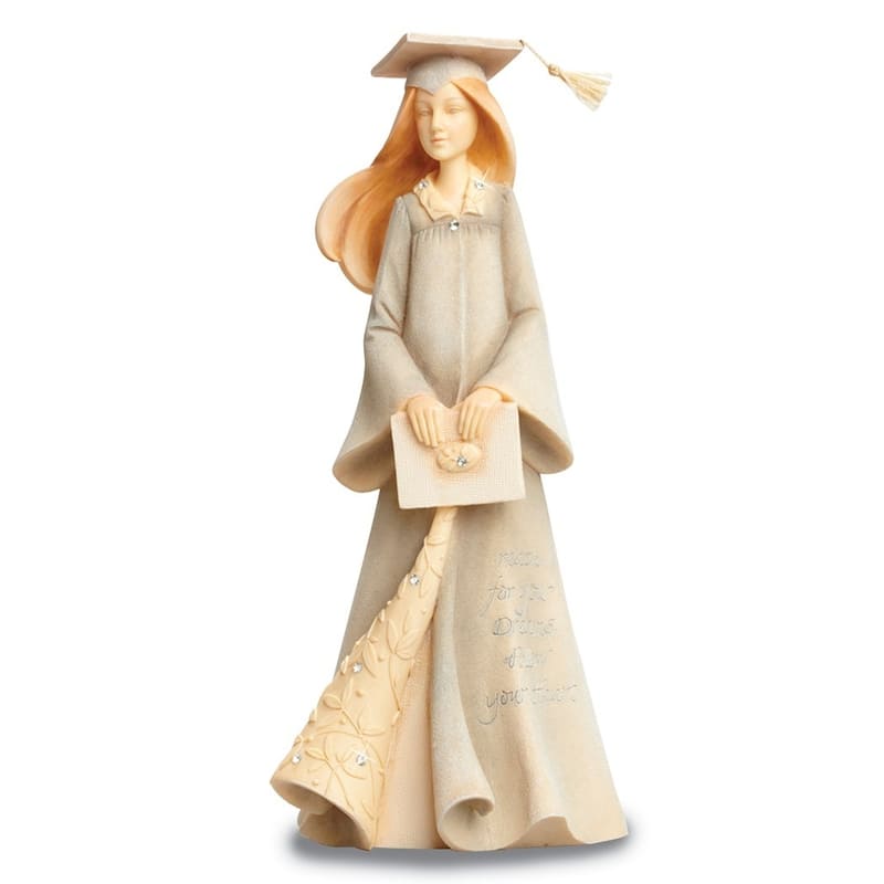 Curata Foundations Handcrafted Graduation Girl Stone Resin Figurine