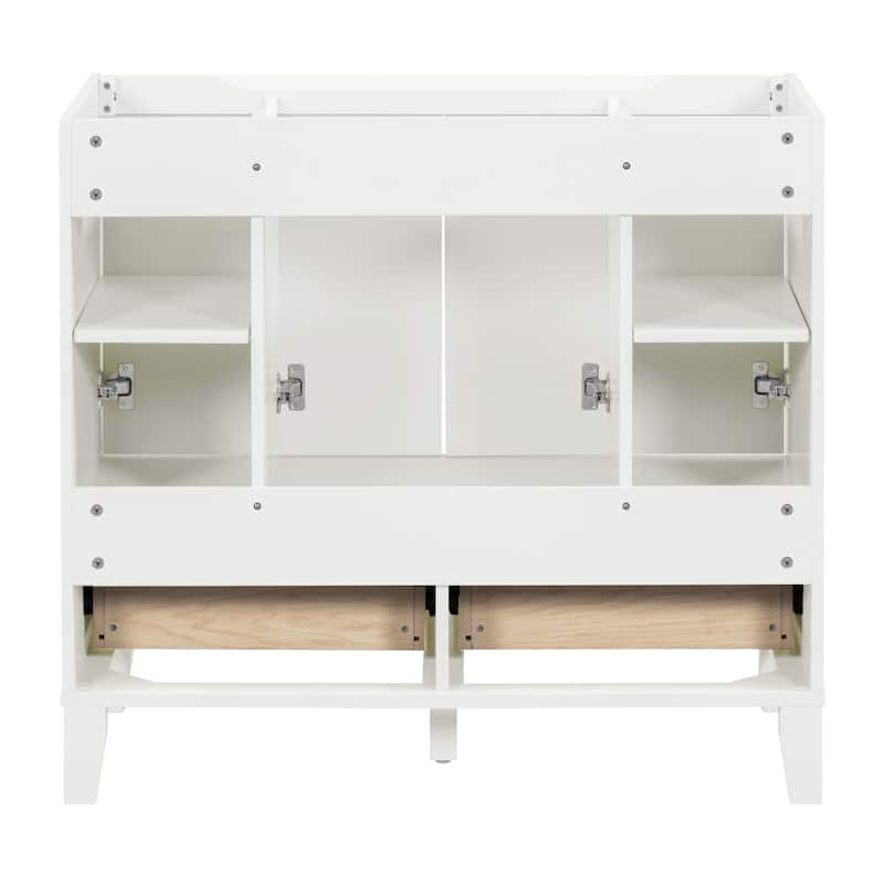 Bathroom Vanity Base Cabinet with 4 Soft Closing Doors & 2 Drawers (Without Sink)