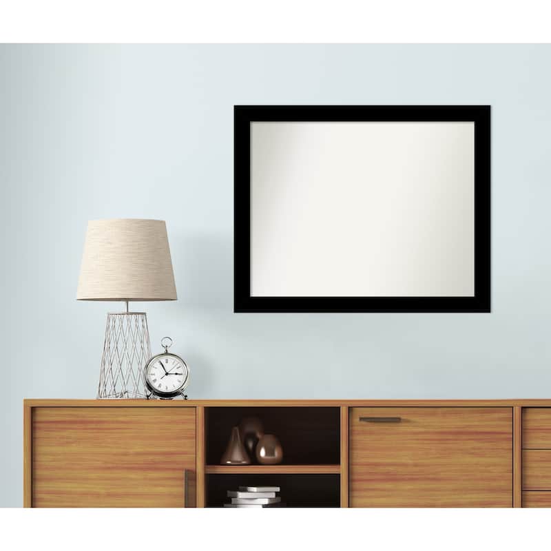 Brushed Non-Beveled Framed Wall Mirror - Brushed Black