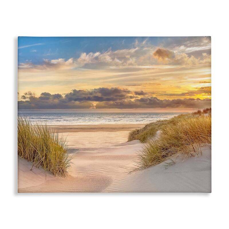 Stupell Serene Beach Between Dunes Canvas Wall Art Design By Mike Calascibetta - 30 x 24