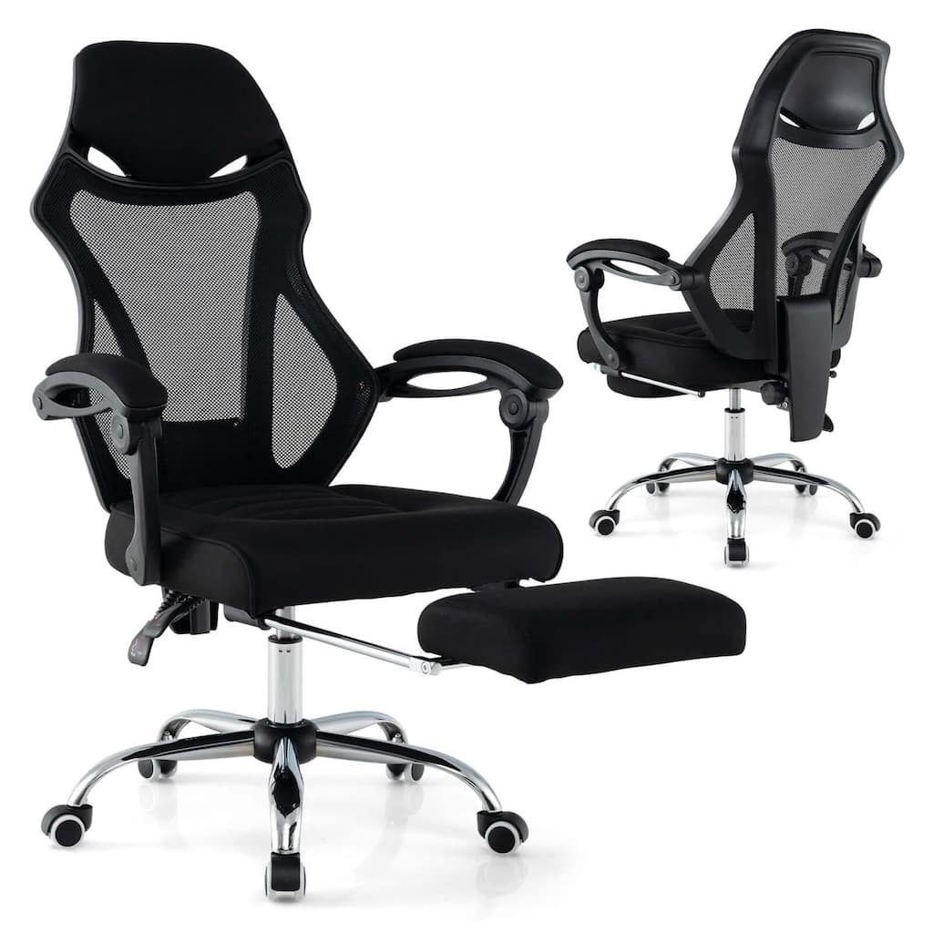 Costway Ergonomic Mesh Office Chair with Footrest Height-Adjustable & - See Details