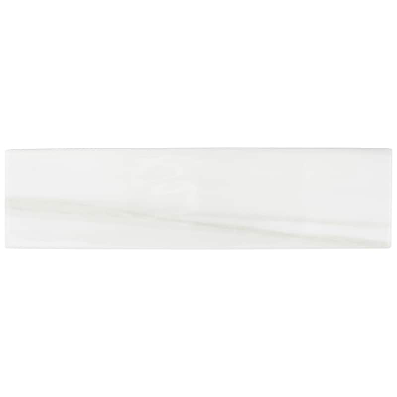 Alpine 3 in. x 12 in. Blanc Gloss Glazed Ceramic Subway Wall Tile