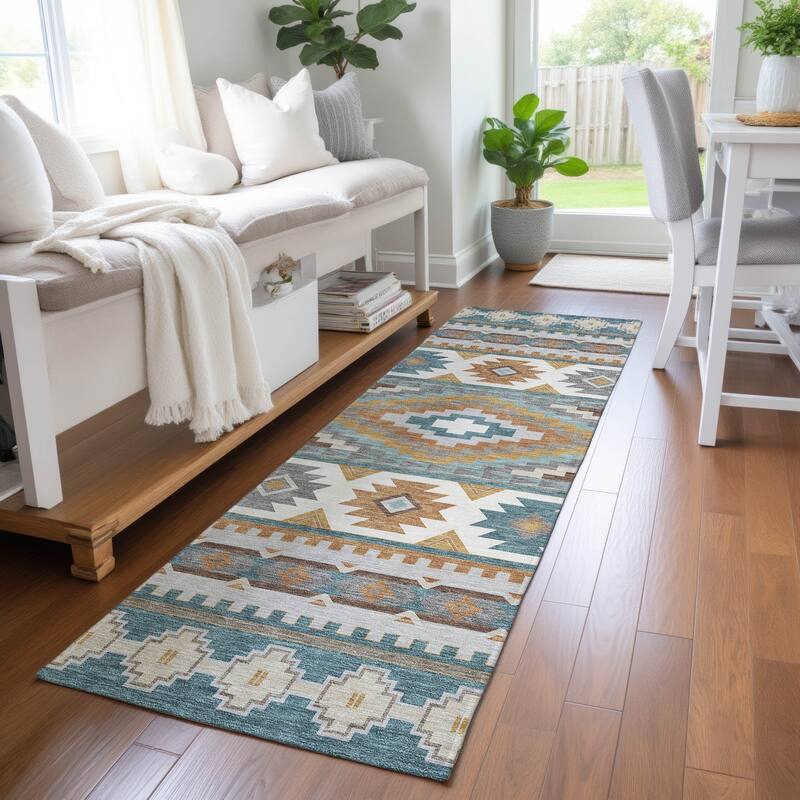 Machine Washable Indoor/ Outdoor Modern Ottawa Chantille Rug