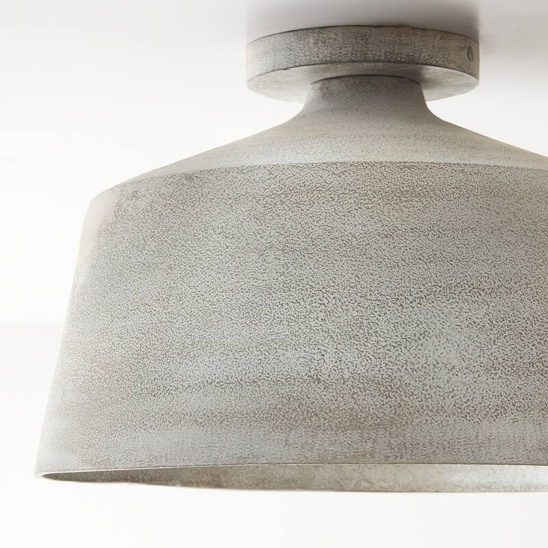 14"W x 9"H 1-Light Tapered Metal Semi Flush Light - 14"W x 9"H