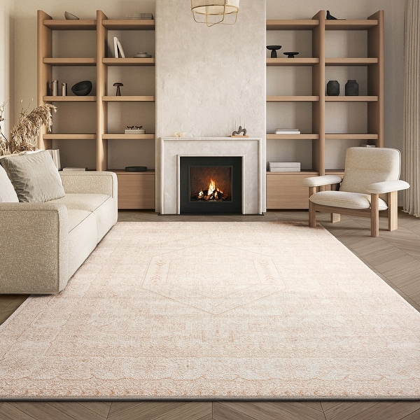 新品☆アジアンリビングテーブル（座卓）RA-813 ホワイトウォッシュ SAFAVIEH Adirondack Cheyenne Rustic Oriental Medallion Rug - On