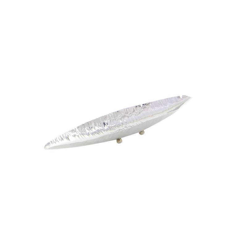 Silver Stainless Steel Metal Decorative Bowl Decorative Bowl with Hammered Design (Set of 2) - S/2 34", 23"W