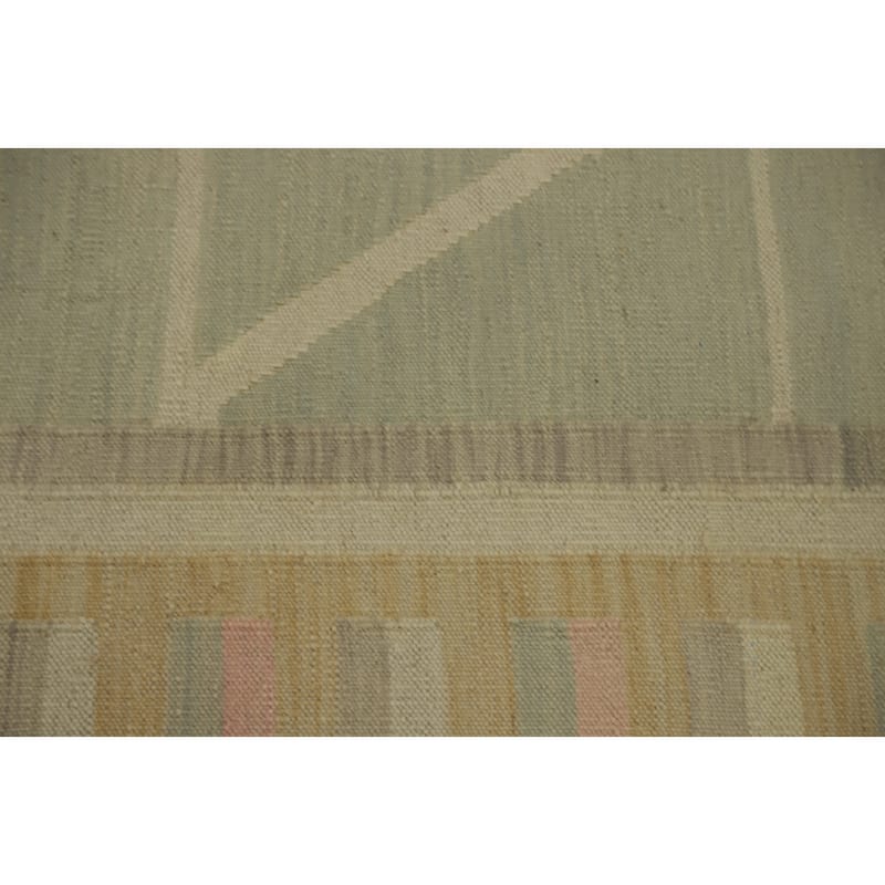 Hand Woven Oriental 100% Wool Carpet Southwestern Tribal Greys & Charcoal Kilim Area Rug - 9' 10'' X 8' 2''