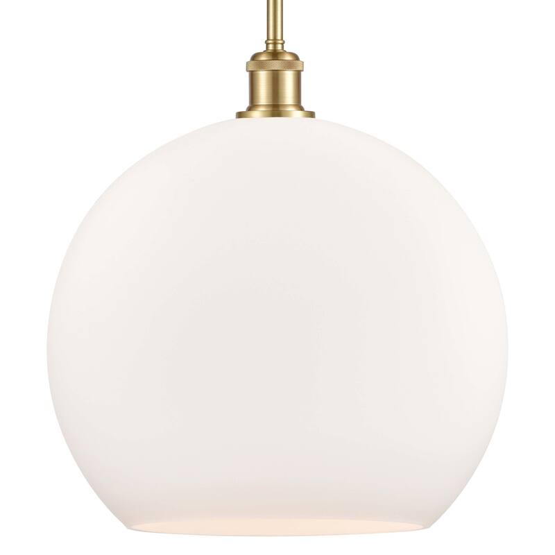 Innovations Lighting 516-1S-17-14 Athens Pendant Athens 14" Wide - Satin Gold / Matte White