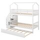 preview thumbnail 6 of 7, Staircase Storage Multifunctional Twin over Twin House Bunk Bed with Staircase and Storage