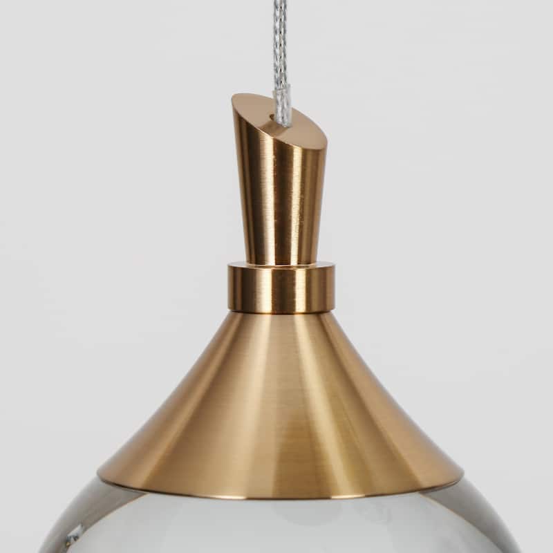 Modern 5-Light LED Chandelier Gold Linear Island Lights for Kitchen Island - W 30" x H 6"