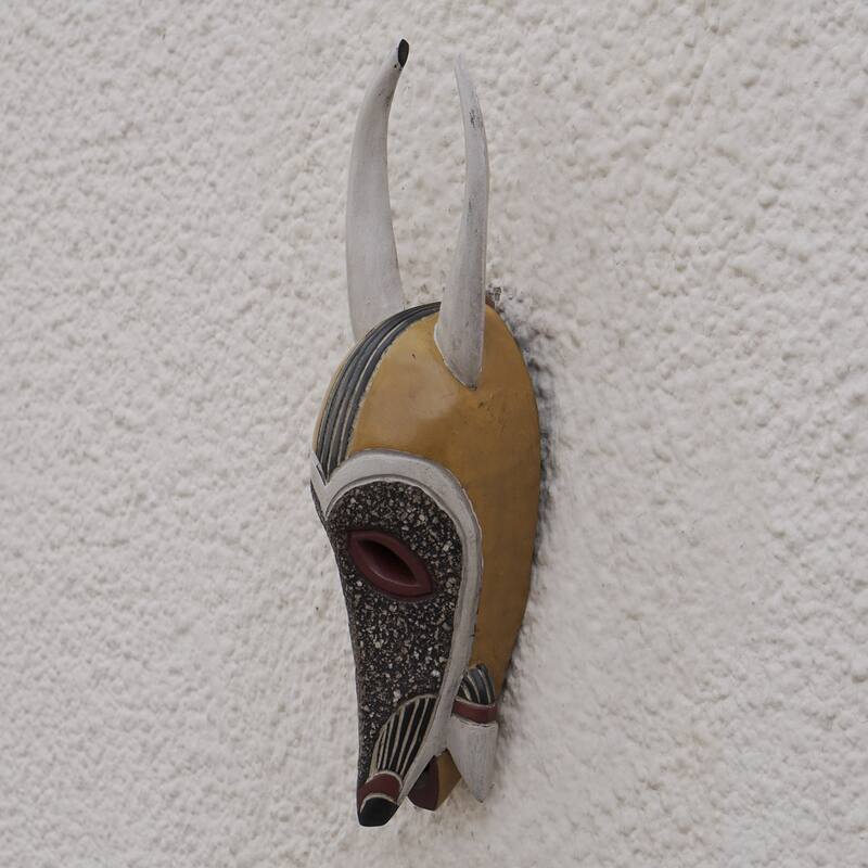 Novica Handmade Traditional Antelope African Wood Mask