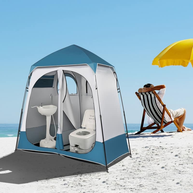 90x90x48 inches Oxford Cloth Double Privacy Tent Changing Room - 90"H