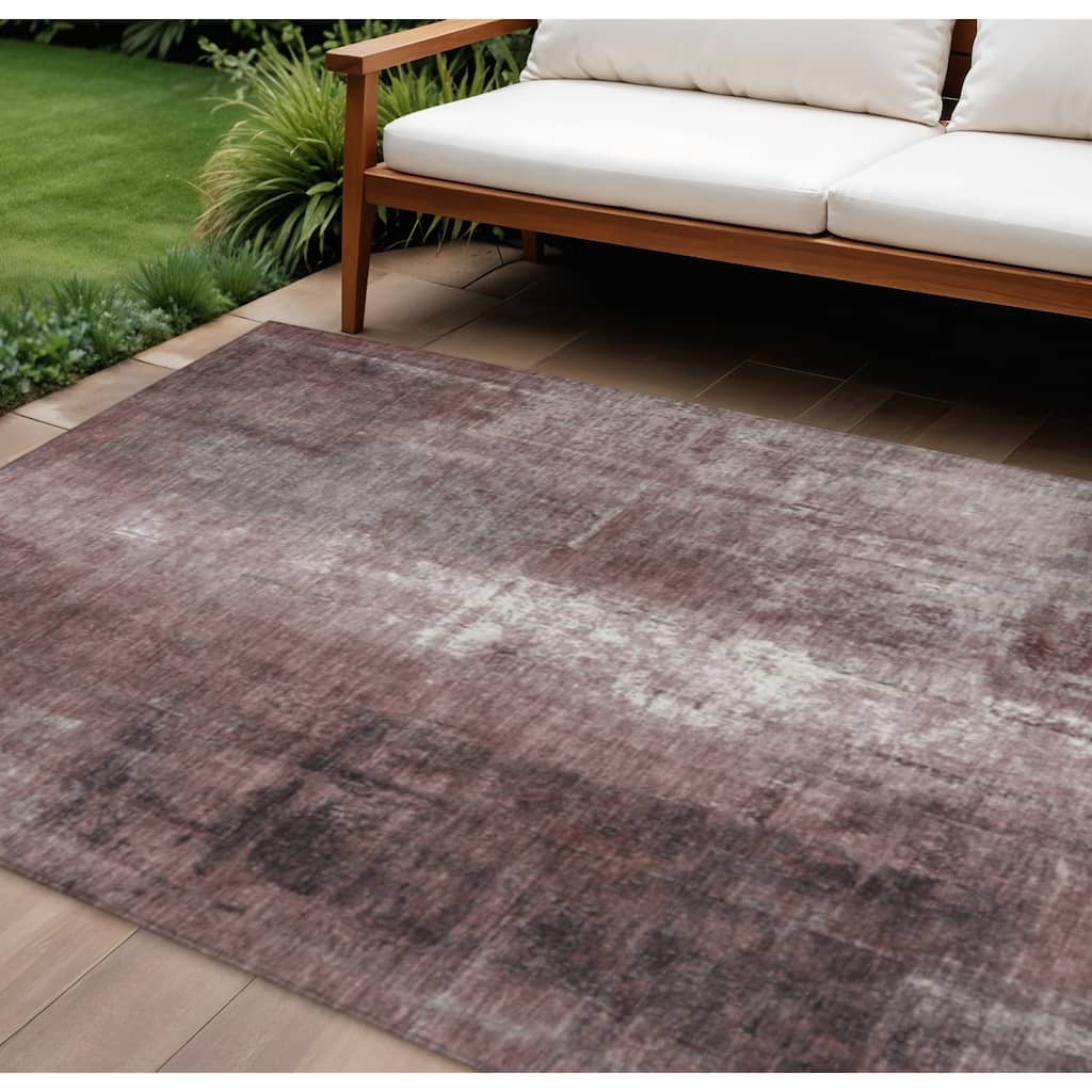 HomeRoots Abstract Transitional Rectangle Outdoor Rug