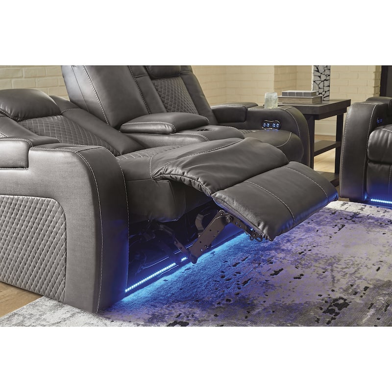 Signature Design by Ashley Fyne-Dyme Power Reclining Loveseat with Console - 74"W x 43"D x 43"H