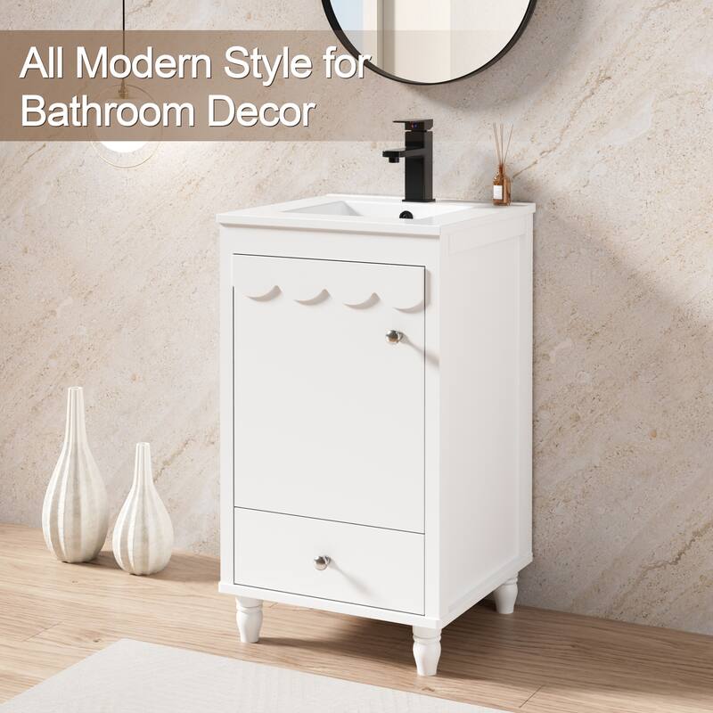 Lace Trim Freestanding Bathroom Vanity Set - Perfect for Bathrooms