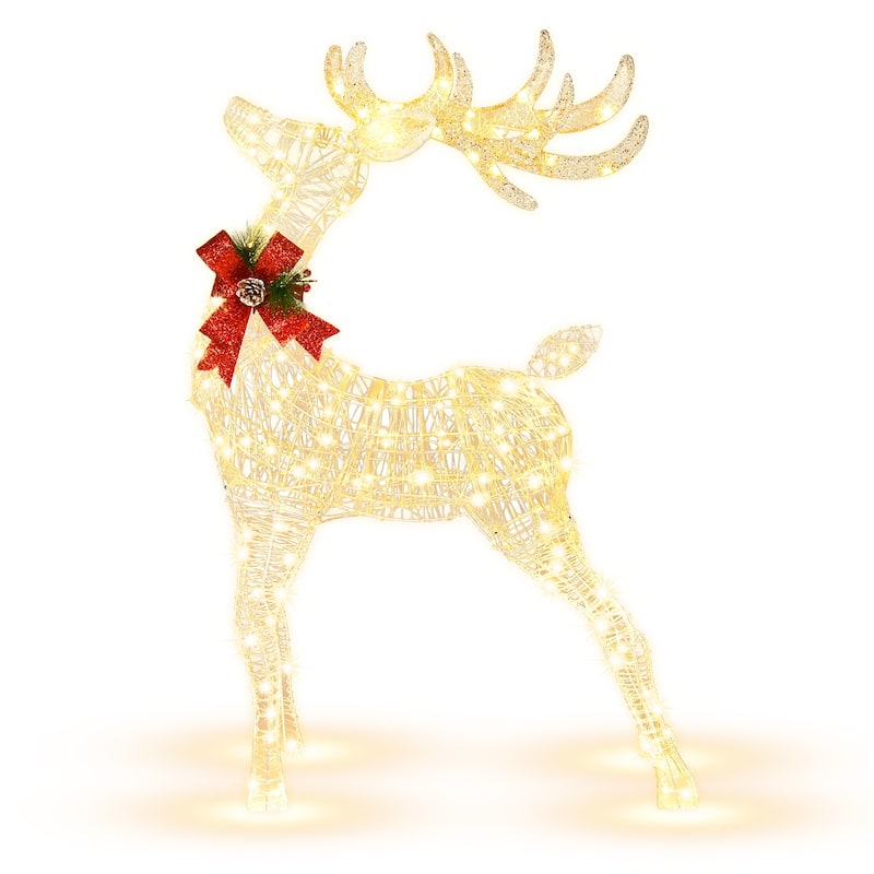 Costway 2 Pieces Lighted Christmas Reindeers Christmas Decoration - See Details
