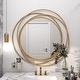 preview thumbnail 25 of 32, Stylish Metal Wall Mirror with Overlapping Circles and Foiled Finish - Gold or Gray