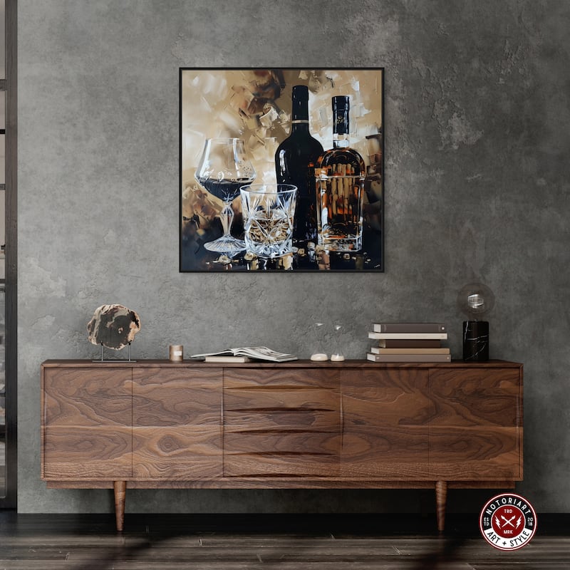 Notoriart His Favorite Drink Framed Bar Cart Art For Men
