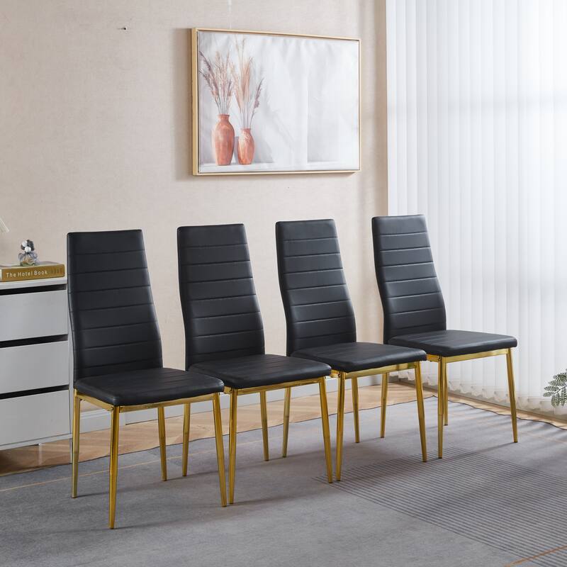 5 Pieces Dining Set, Table Metal Leg Mid-Century Dining Table