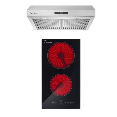 2 Piece Kitchen Appliances Packages Including 12" Radiant Electric Cooktop and 30" Under Cabinet Range Hood
