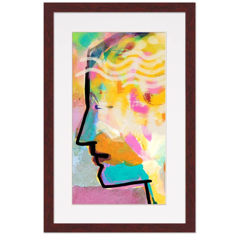 6x9 Frame with Mat Brown 8x11 Frame Wood Made to Display Print or