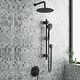 preview thumbnail 5 of 3, Refuge 10-in Rain Showerhead Combo with Adjustable Handshower Slide Bar and Pressure Balanced Mixing Valve Matte Black