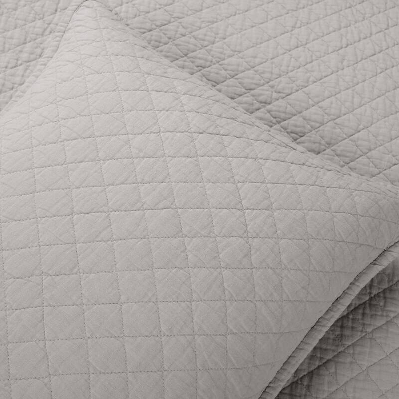 Lush Decor Belgian Flax Prewashed Linen Rich Cotton Blend Quilt 3 Piece Set