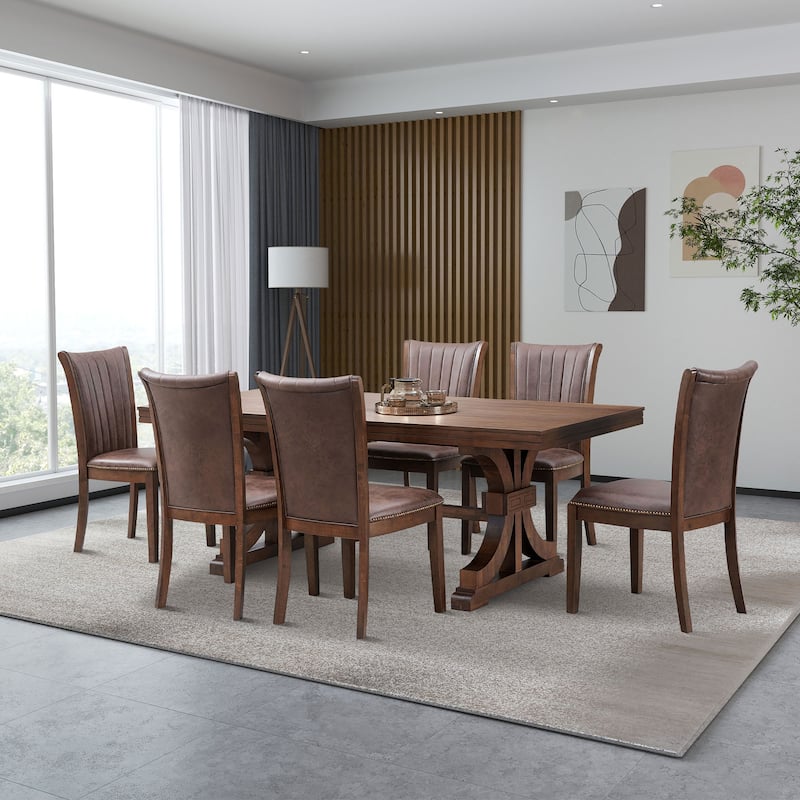 Mid-Century Modern Dining Chairs Fabric Upholstered Kitchen Side Chairs with Open Backs, for Dining Room, 2-Piece Set