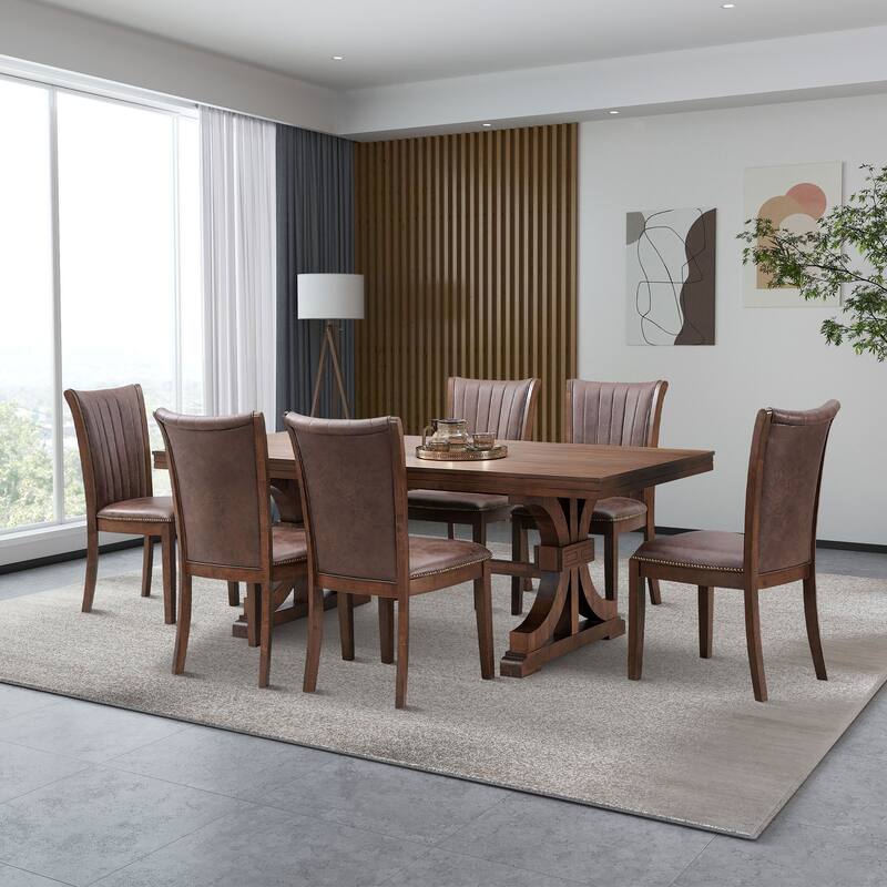 Modern 2 Piece Fabric Oak Kitchen Dining Chair with Cushions, Backrest for Dining Room Kitchen Living Room Bedroom