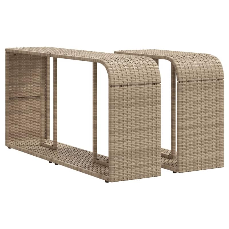 vidaXL Storage Shelves Modular Shelving Unit Outdoor Furniture 2 Pcs Poly Rattan - 10.6 x 44.1 x 21.7