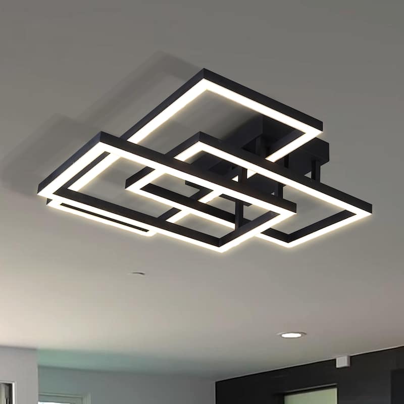 VONN Lighting Radium VRCF49103BL 28-inch ETL Certified Integrated LED Rectangular Ceiling Fixture - 28"L x 27.5"W x 6.75"H